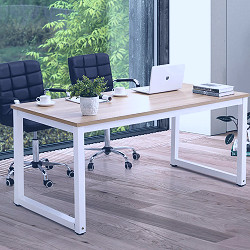 Amazon.com: NSdirect Modern Computer Desk 63 Inch Large Office Desk,  Writing Study Table for Home Office Desk Workstation Wide Metal Sturdy  Frame Thicker Steel Legs, White : Office Products